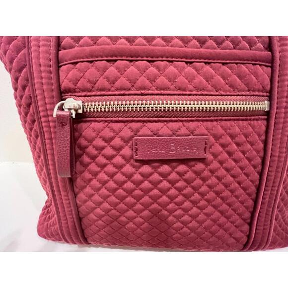 Vera Bradley Burgundy Wine Purse Quilted Shoulder Bag Double Straps Pockets - Picture 3 of 7